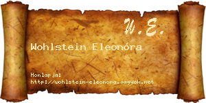 Wohlstein Eleonóra névjegykártya